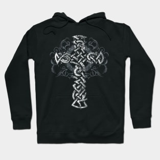 Celtic Cross 1 - Distressed Knotted Christian Cross Hoodie